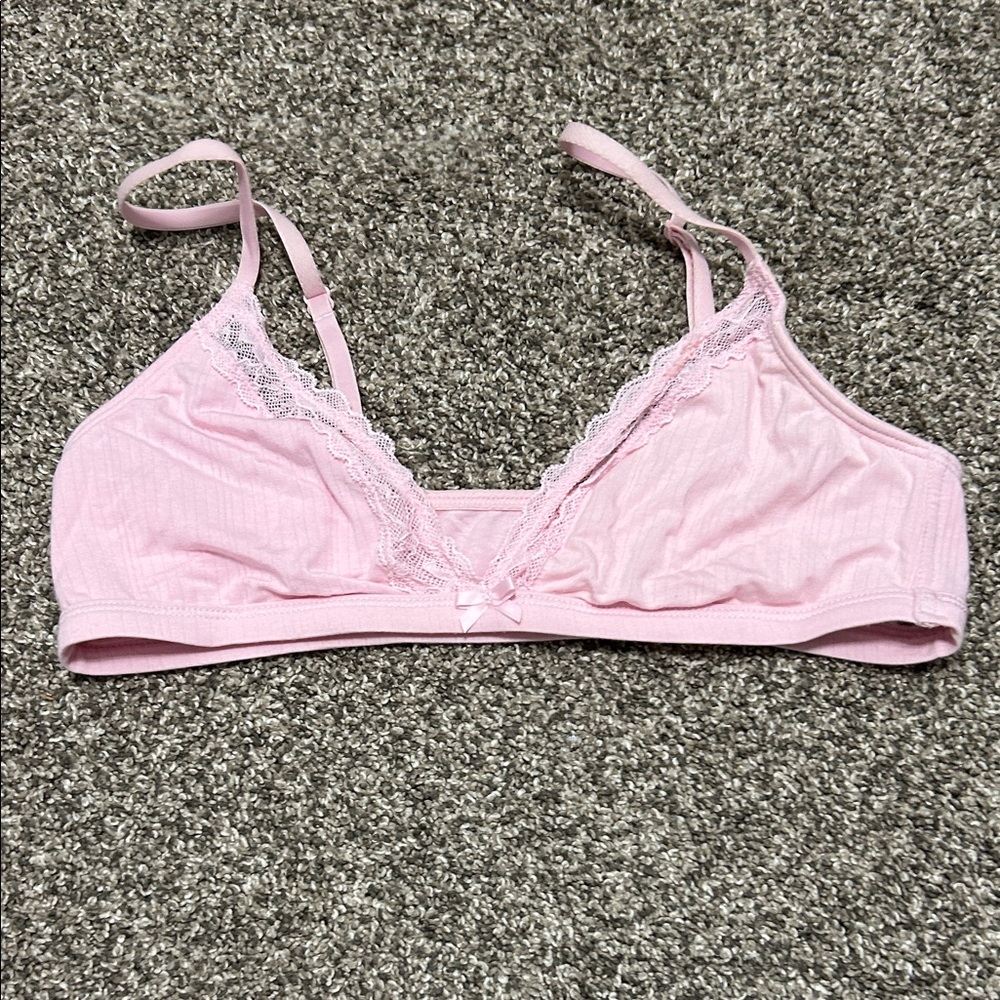 Auden Pink Lace Trim Bralette